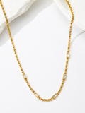 Gold Baguette Crystal Chain Necklace – Luxury Statement Link | Rosé Luxe Jewelry