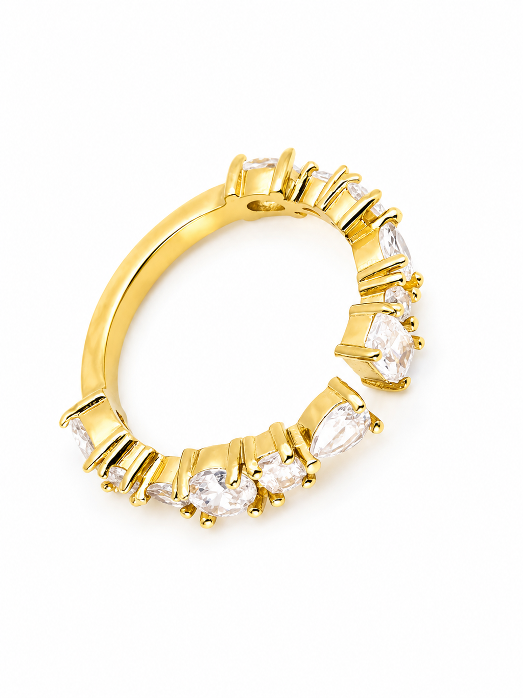 Rosé luxe Gold Multi Stone Crown Ring – Elegant Luxe Statement Ring