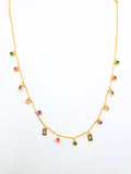 Rosé Luxe Multi-Color Charm Gold Necklace