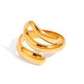 Gold Open Wrap Ring – Adjustable Tarnish-Free Luxury Ring