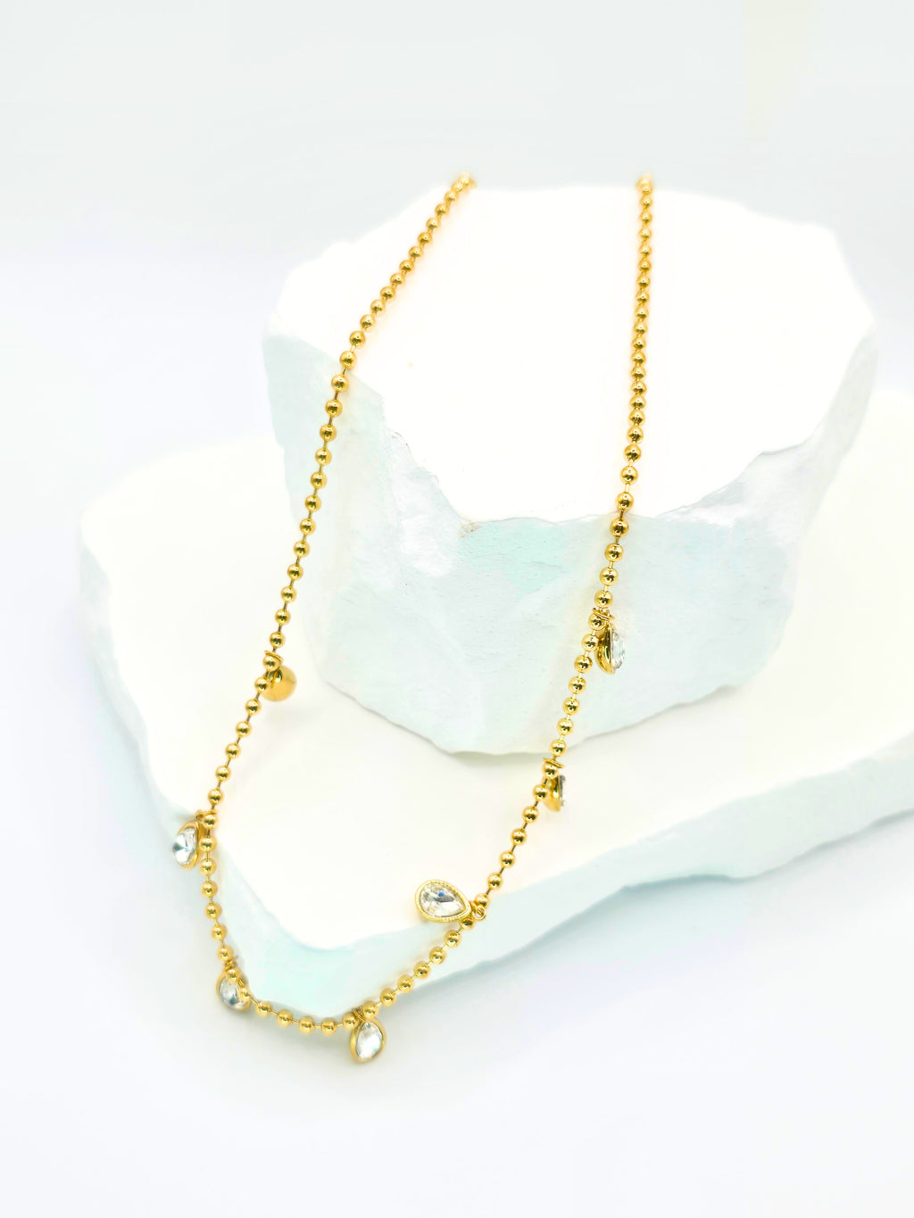 Rosé Luxe Gold Drop Charm Necklace