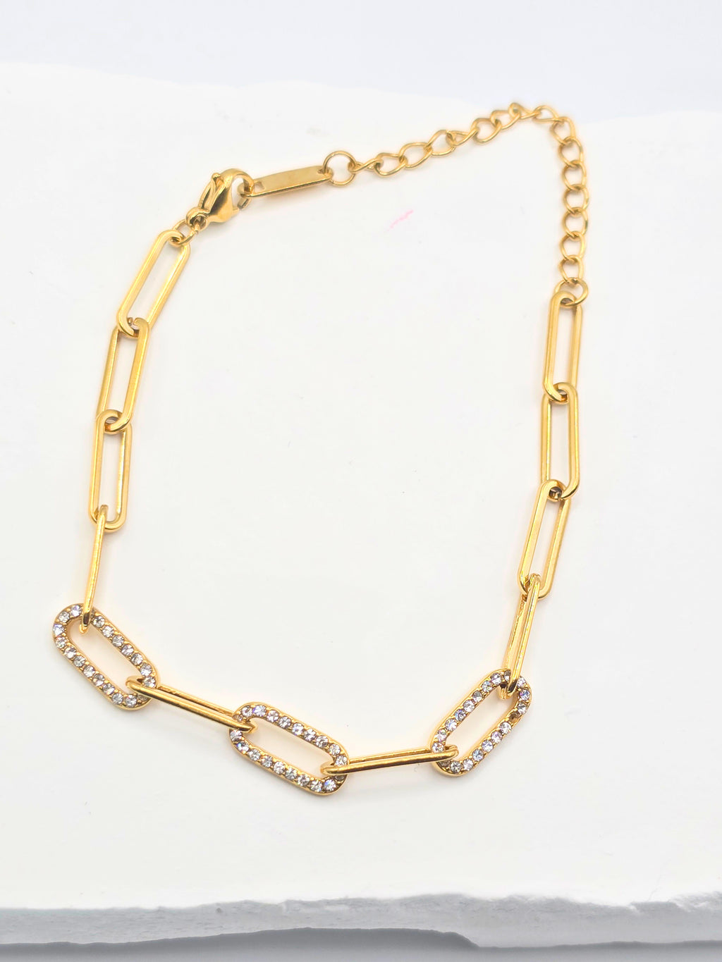 Rosé Luxe Gold Link Crystal Bracelet