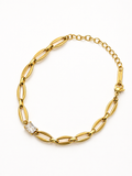 Rosé Luxe Crystal Link Gold Bracelet