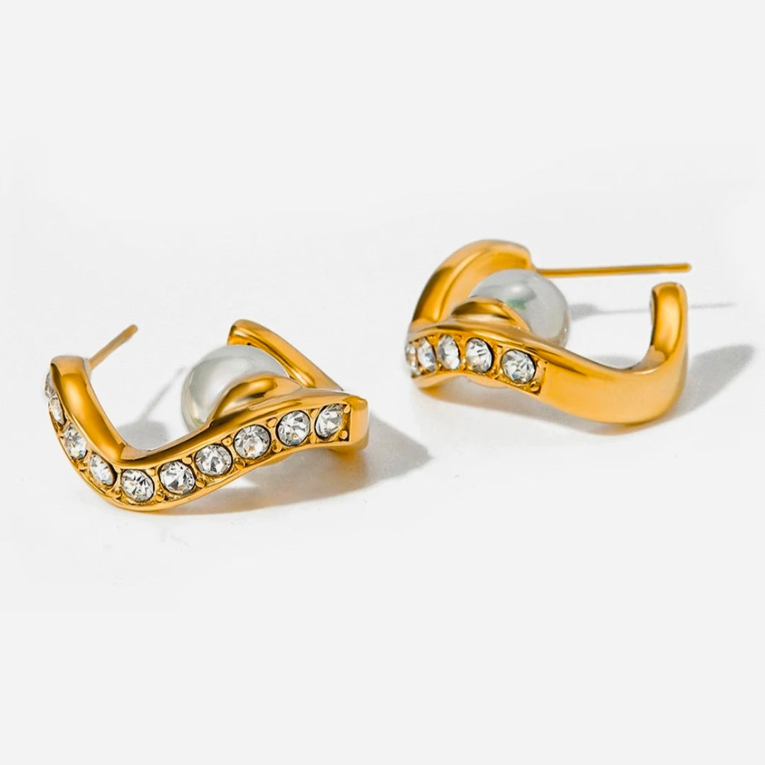 Gold Crystal Hoop Earrings – Tarnish-Free Waterproof Luxury Hoops