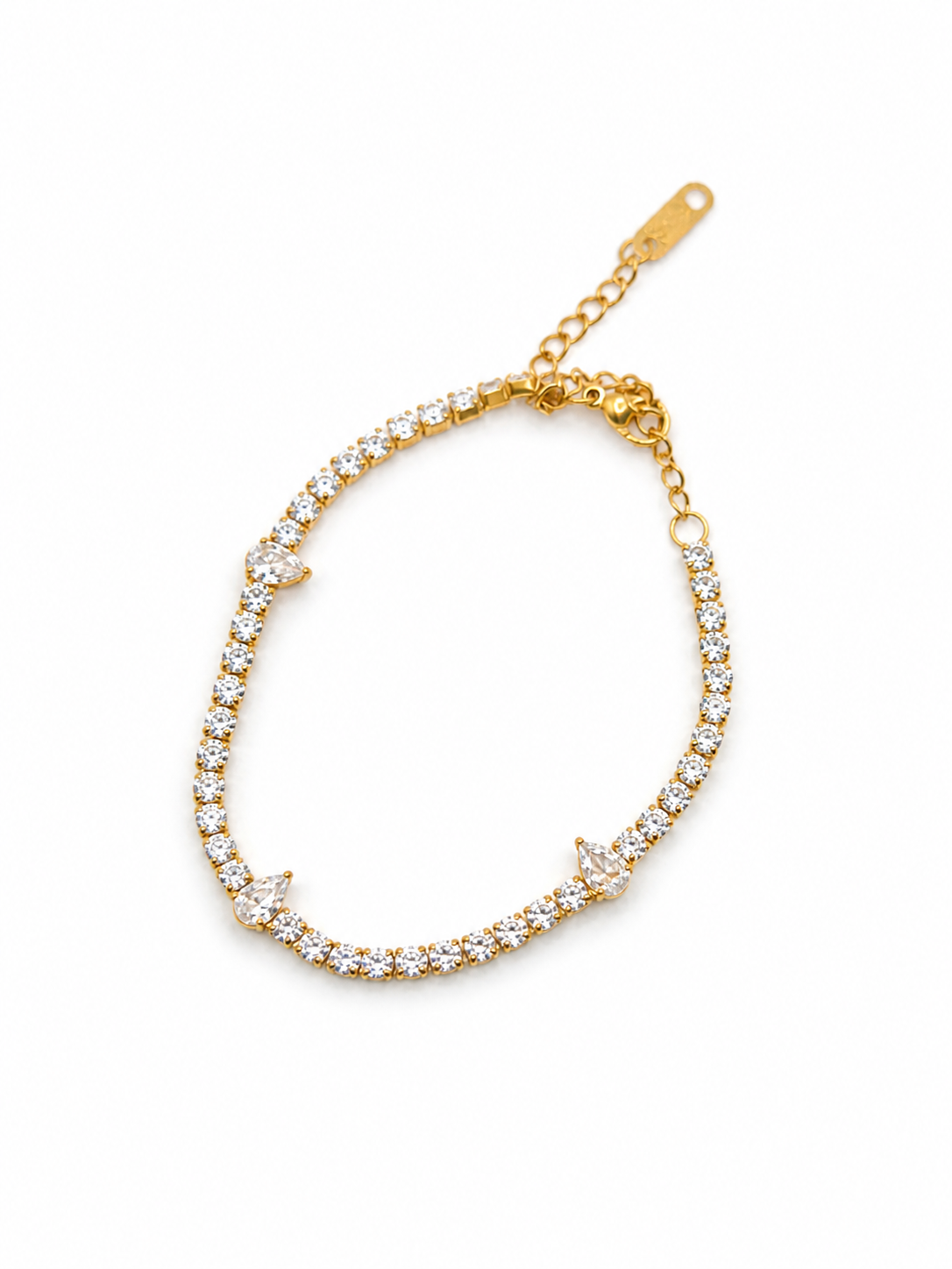 Rosé Luxe Gold Tennis Bracelet – Sparkling Crystal Elegance