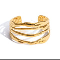Rosé Luxe Sculpted Gold Cuff Bracelet