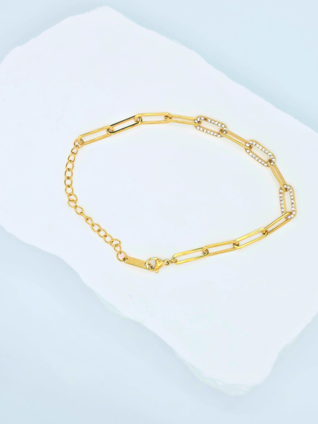 Rosé Luxe Gold Link Crystal Bracelet
