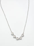 Rosé Luxe Heart Crystal Silver Necklace