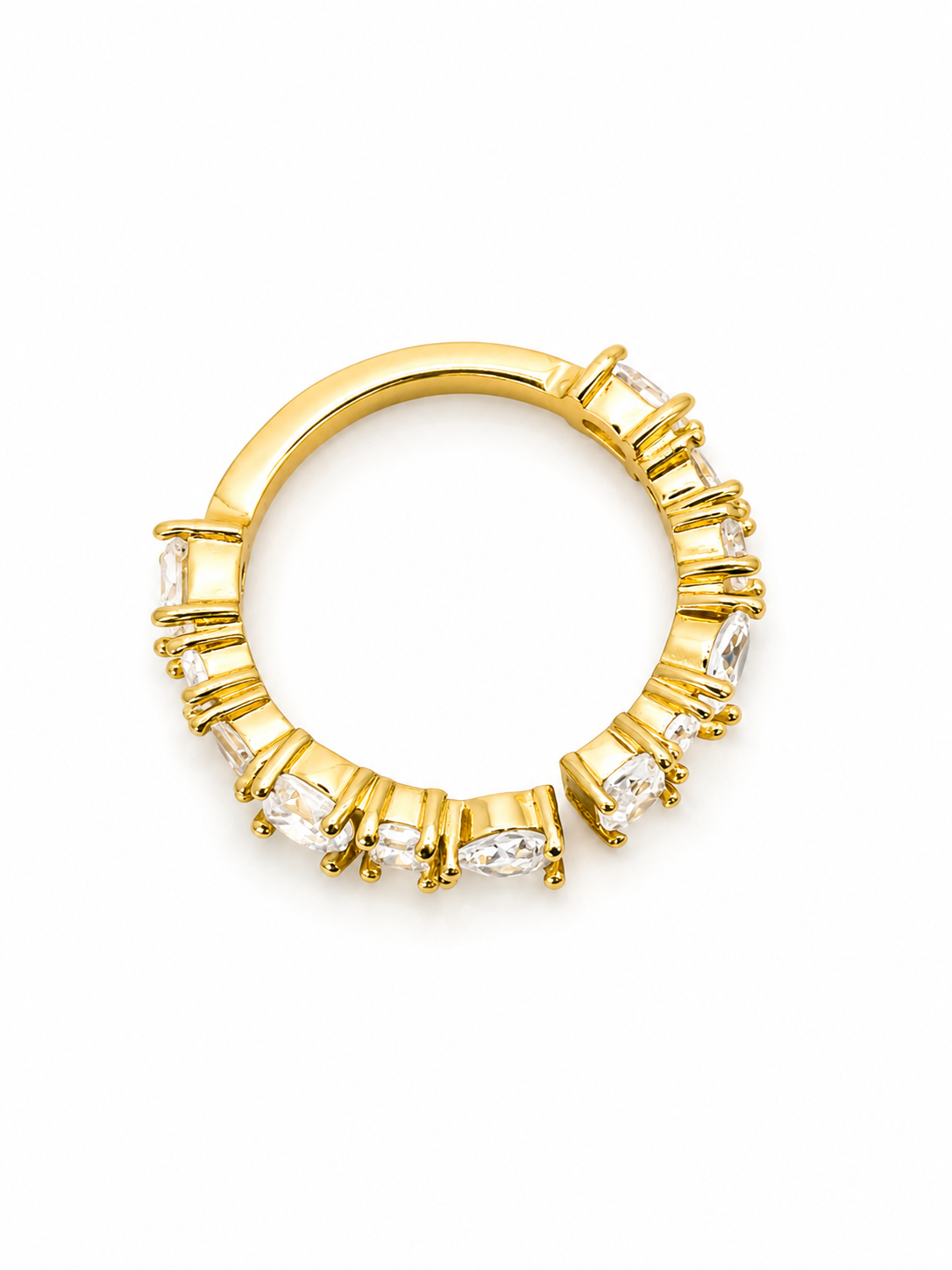 Rosé luxe Gold Multi Stone Crown Ring – Elegant Luxe Statement Ring