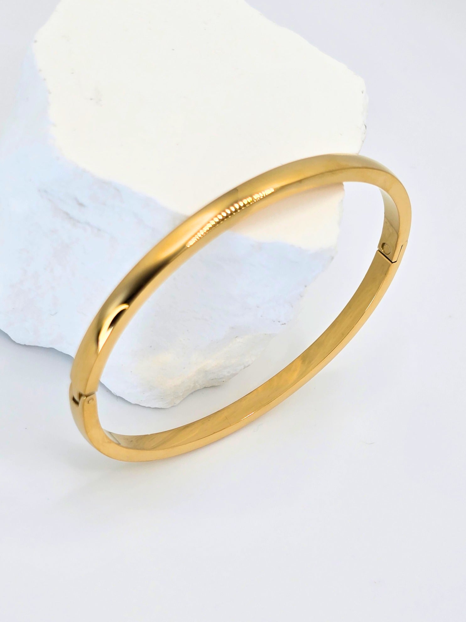 Rose luxe Minimalist Gold Bangle Bracelet – Sleek Luxe Statement Bracelet